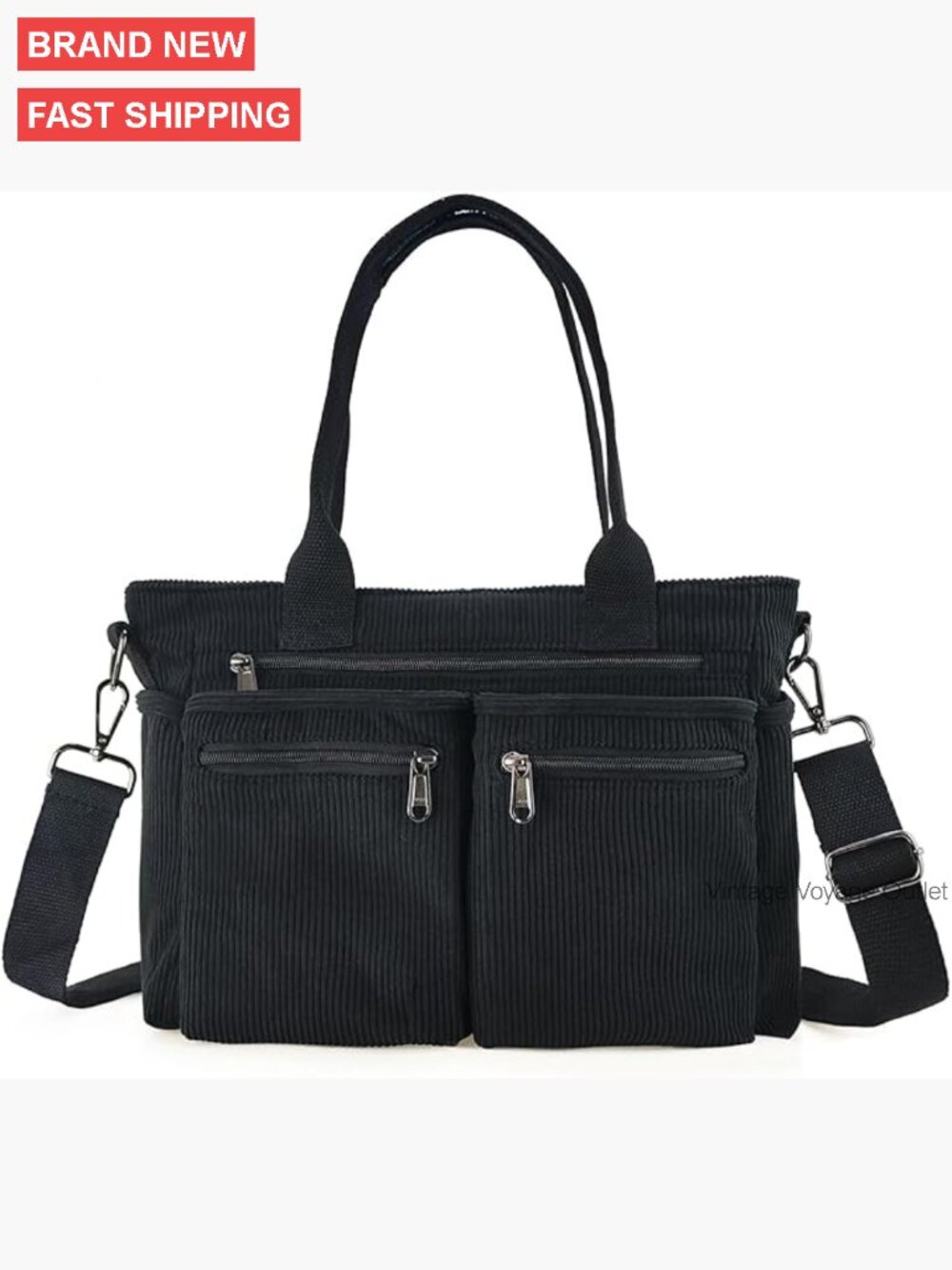 Corduroy Tote Hobo Crossbody Bag with Multiple Pockets Travel Shoulder Purse